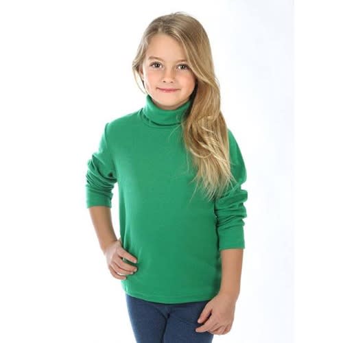 Children Turtle Neck Tshirt- Green