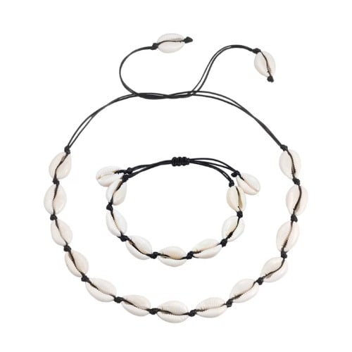 Cowry Shell Necklace And Bracelet Set