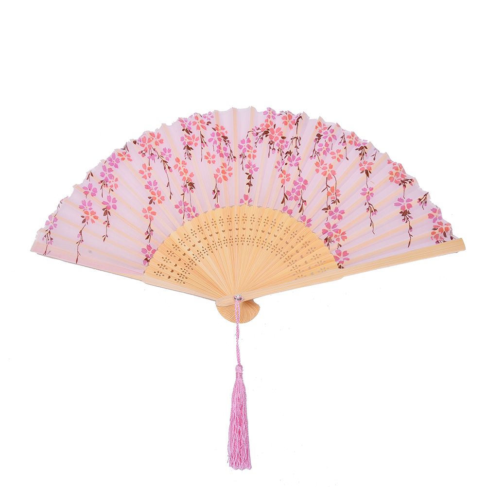 Gift Japanese Decor Art Craft Wedding Sakura Summer Folding Fan Party 1pcs Hand Fashion Pocket Chinese Cherry Dance Blossom Fan