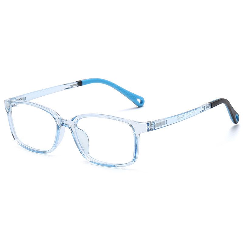 (C2)Elbru Super Clear Glasses Frames Soft Square Anti-blue Light Children's