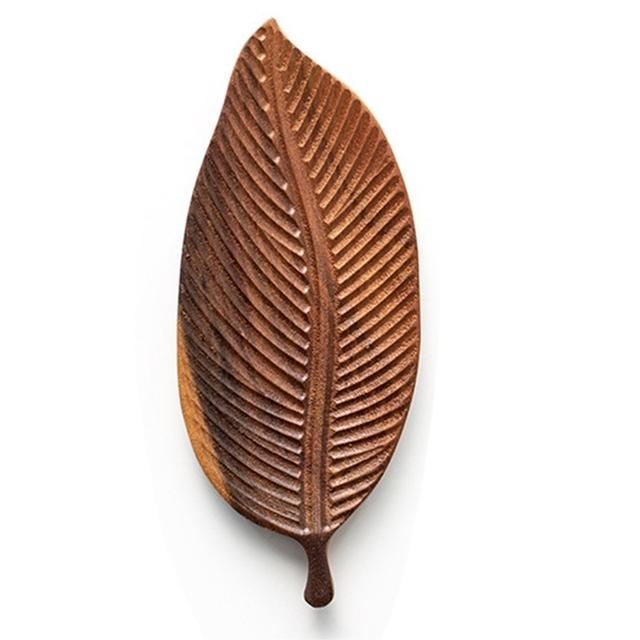 Wooden Leaf Shape Refreshment Tray Fruit Tray