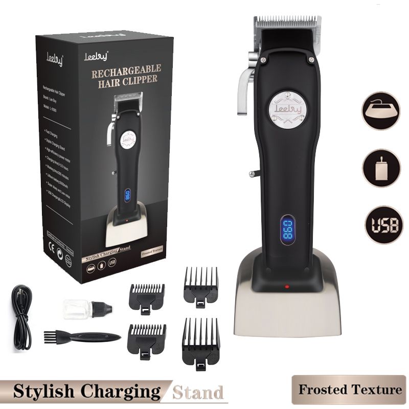 Cordless Hair Clipper Trimmer Professional Rechargeable Hair Cutting Kit With Charging Stand