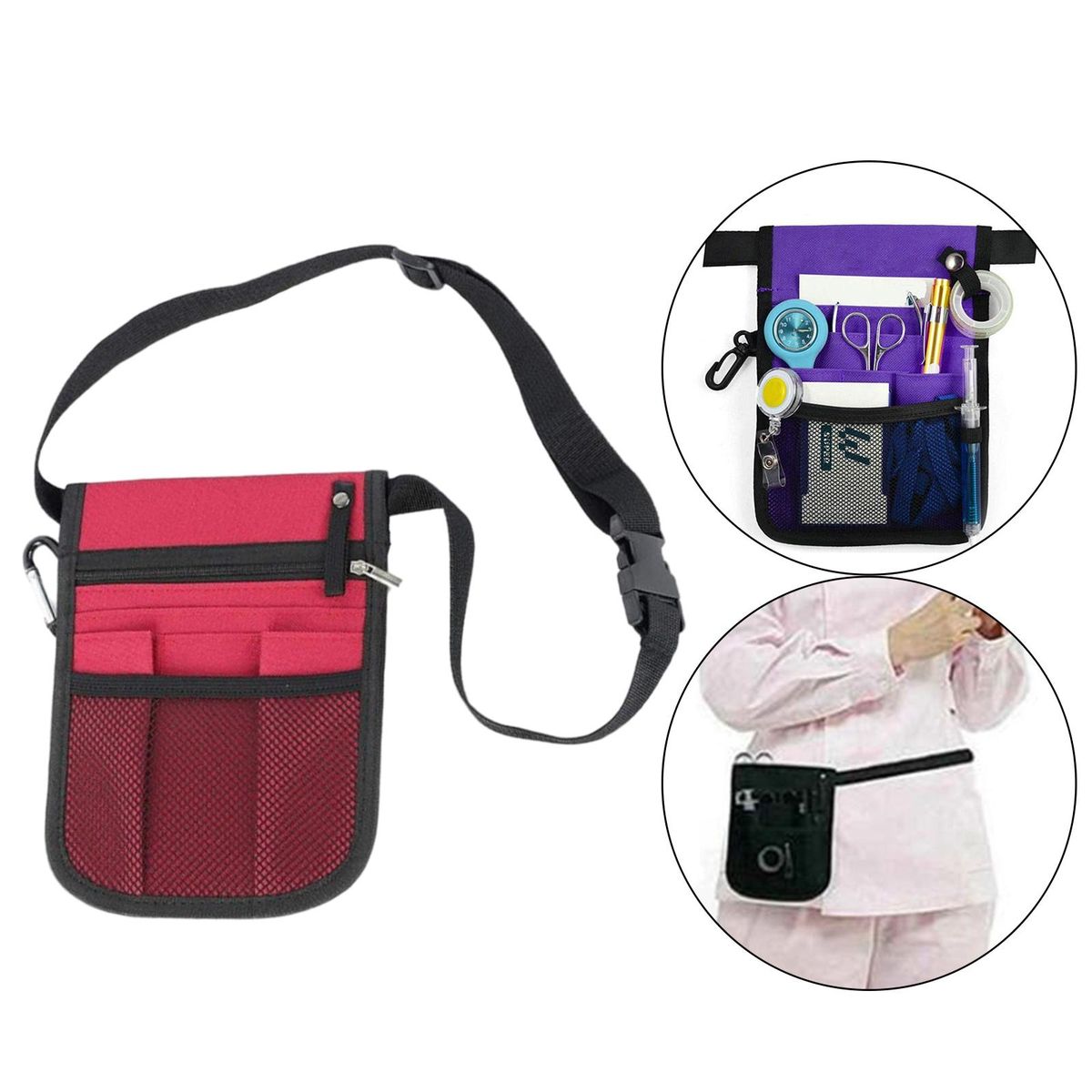 Nurse Nursing Waist Bag Pouch Fanny Pack Nursing Belt Waist Bag Red