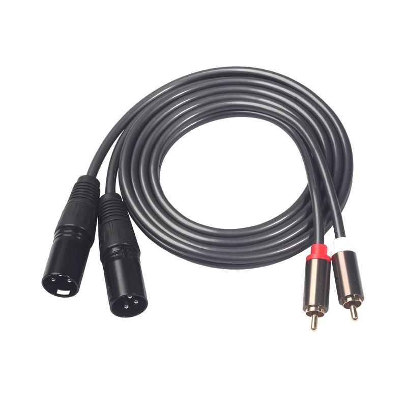 2 RCA Male To 2 XLR 3 Pin Male Audio Cable- 1.5m