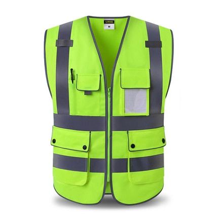 Motorcycle Jacket Hi Vis Reflective Cycling Vest-Fluo Yellow