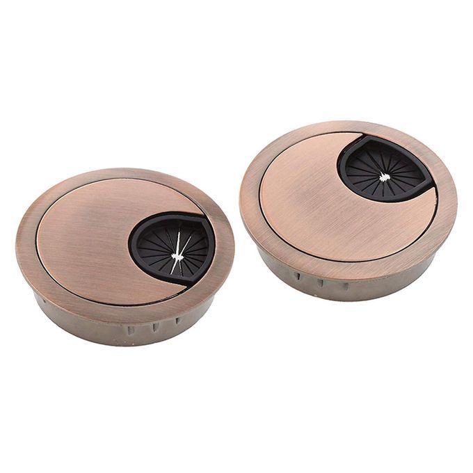 2 Pack Metal Cable Grommet, Zinc Alloy Desk Table Grommet Cable Copper