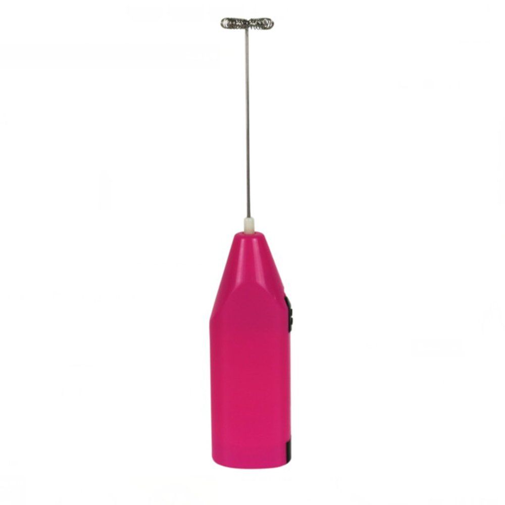 Handheld Electric Coffee Milk Egg Beater Whisk Frother Mixer Foamer Tool Rose Red