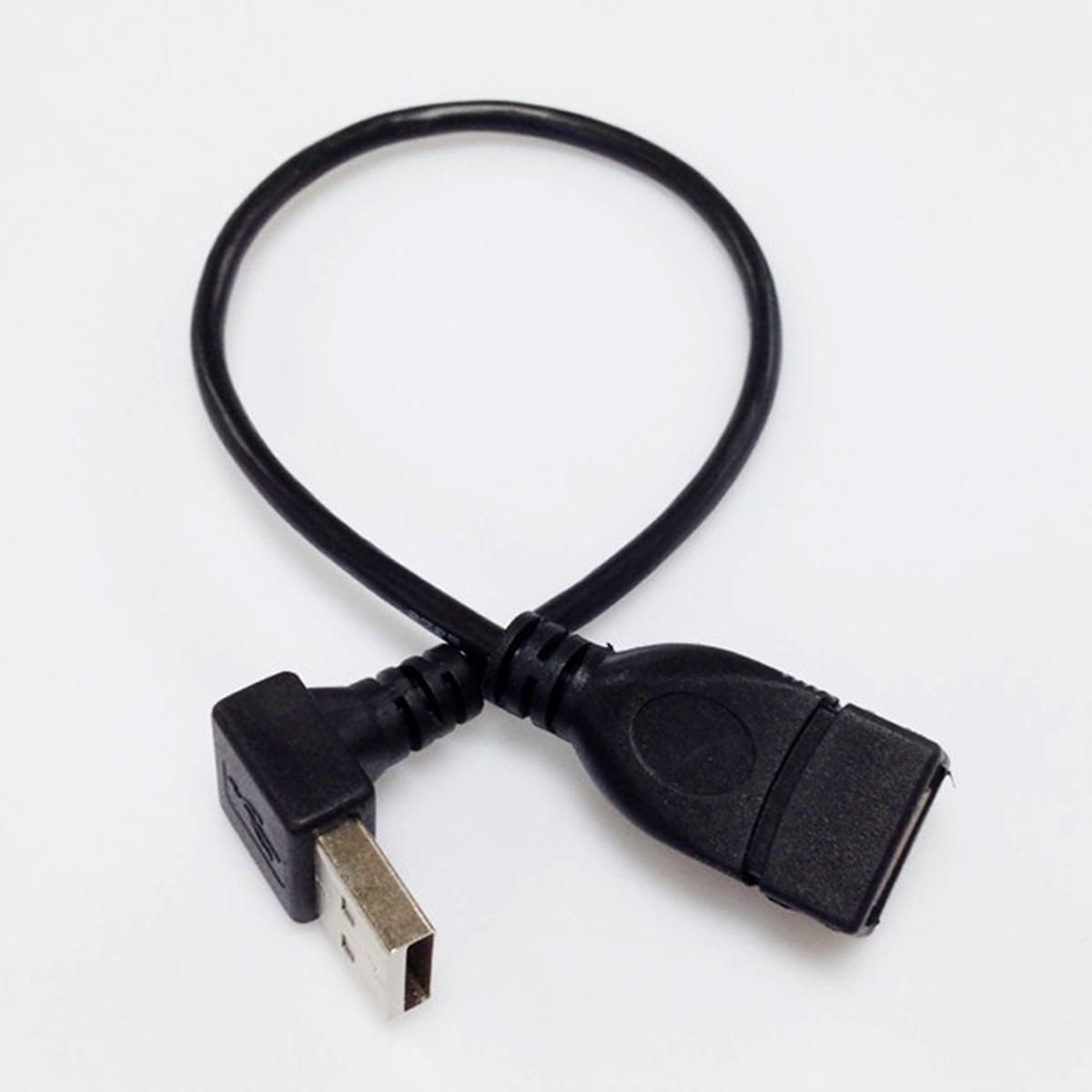USB2.0 male to female extension cable 25CM 90 degree elbow