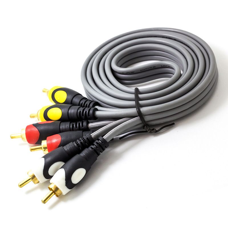 5 Meters 3RCA To 3 RCA Male To Male Audio Cable Gold Plated