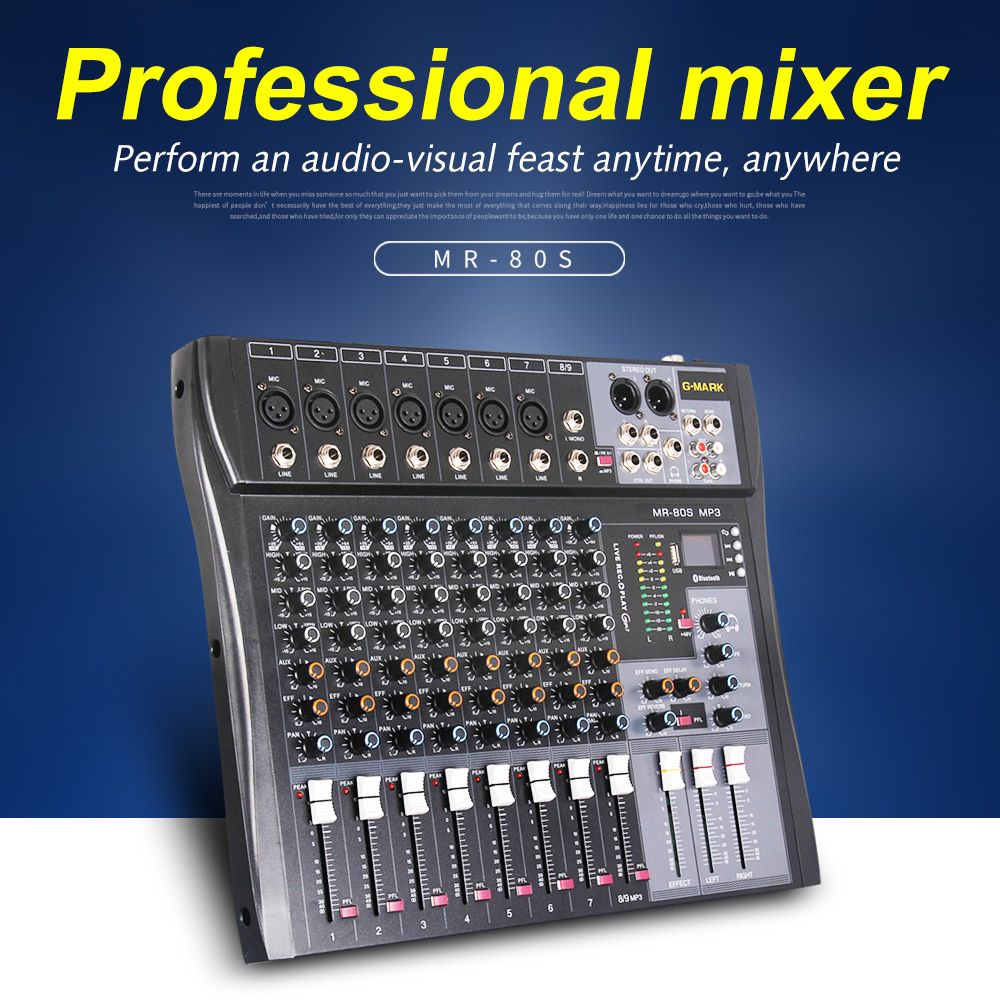 G-MARK MR80S Audio Mixer Console 9 Channels