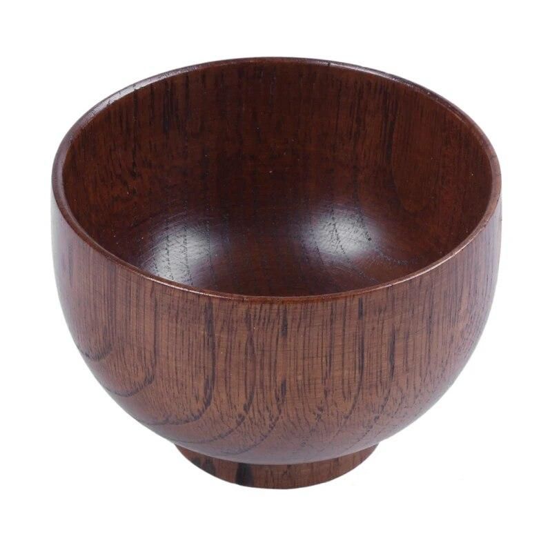 Wooden Bowls Wooden Soup Bowl Healthy Food Container Vintage Dinner Tableware Kitchen Accessories