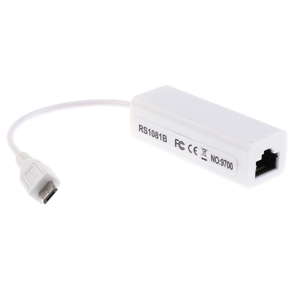 Micro USB To Fast 0 Network Adapter-Card White