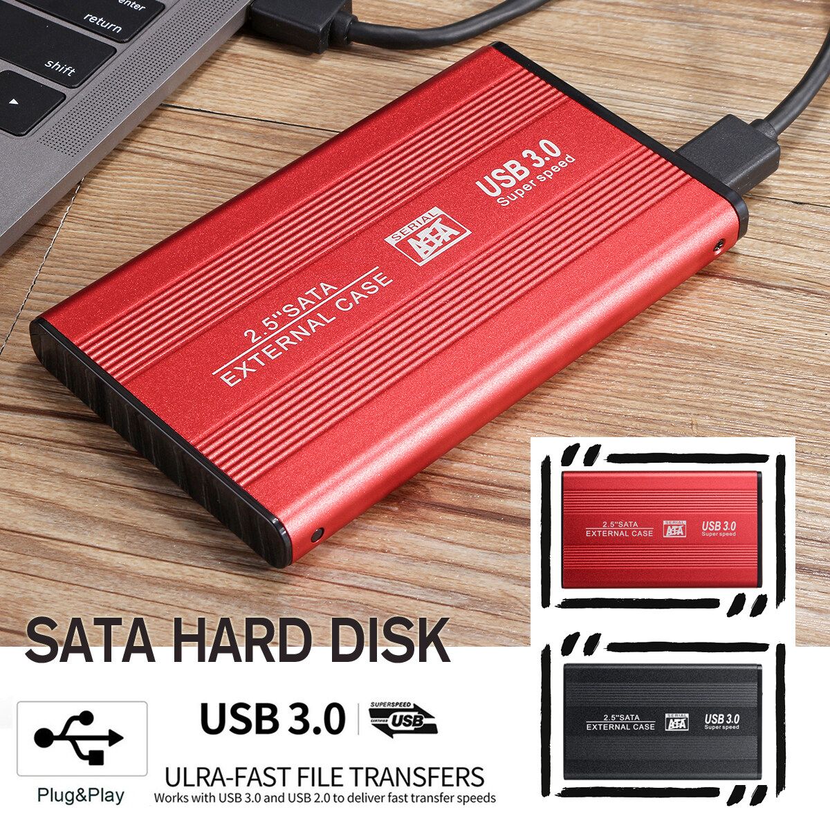 500G/1TB/2TB Protable 2.5inch External Hard Drive USB3.0 HD Mobile Hard Disk HDD Storage Devices For Macs Computer Desk Laptop