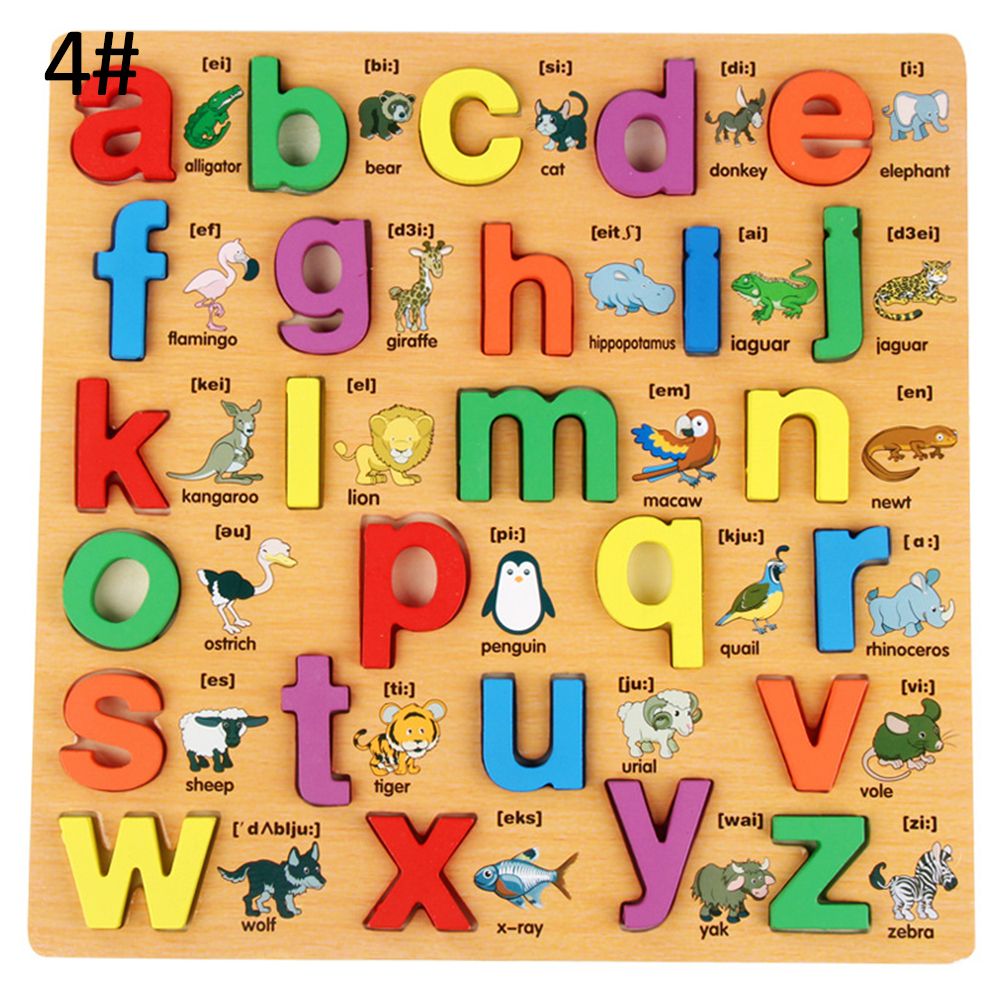 Children Early Education Wooden Puzzle Hand Grasping-4#