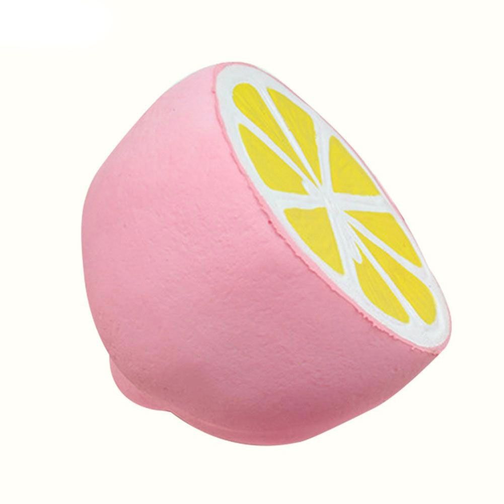Cute Lemon Shape Anti-stress Slow Rising Stress Relief Kids Adult Squeeze Toy-Pink