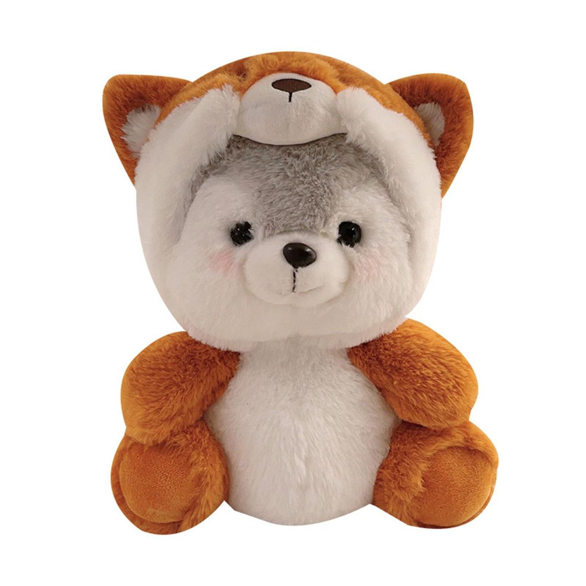 Adorable Cross-dressing 2-in-1 Dog Plush Toy Perfect Birthday Gift Orange