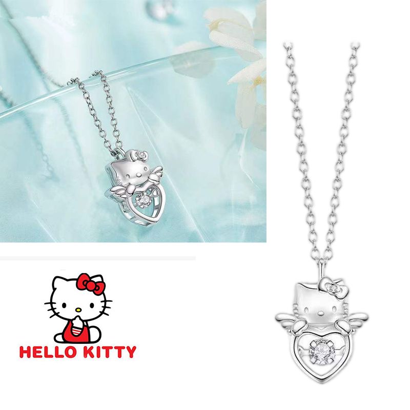 Cartoon Kawaii Hello Kitty Pendant Necklace Gift Box