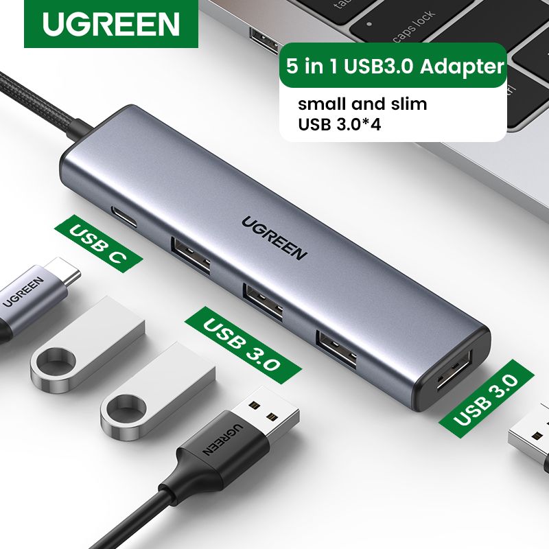 USB Hub, 4-Port USB 3.0 Hub Splitter With Powered For High Power Equipment