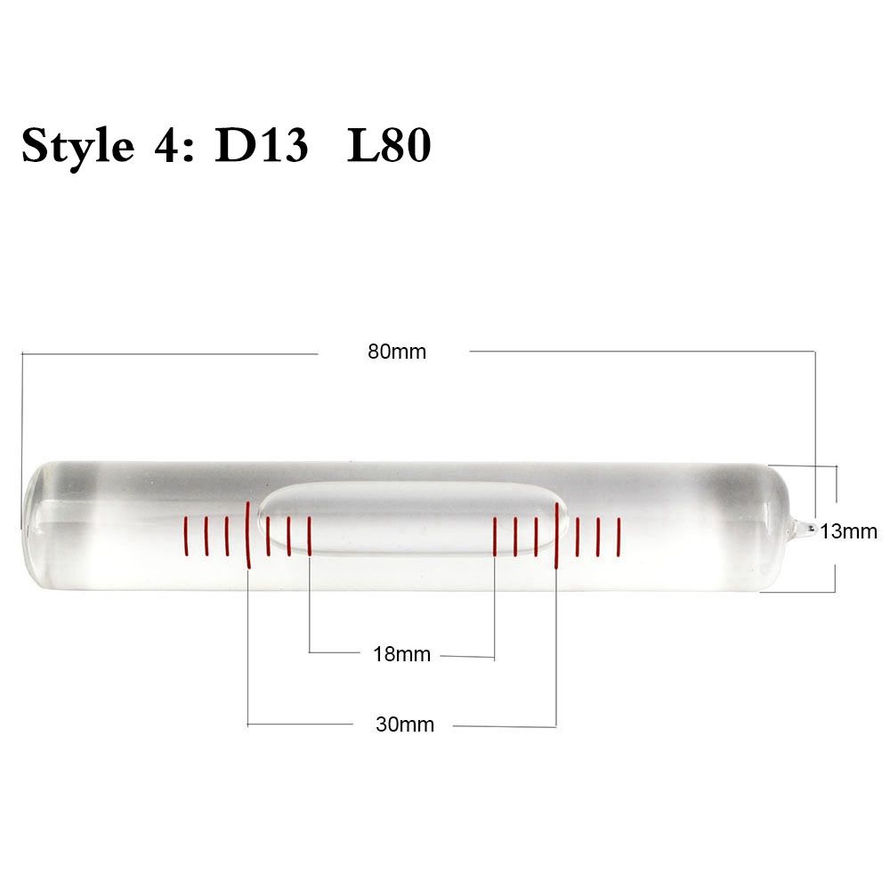 High Accuracy Level Vial Bubble GlTube Rit Level Measurement Instrument 1PCS Dia13mm Length 80mm