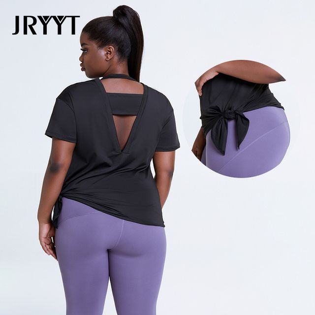 Jryyt Plus Size 4xl Activewear Workout S DY085-Black_0XL