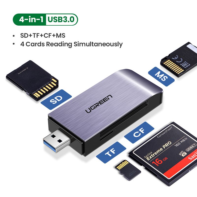 USB 3.0 Card Reader SD Micro SD TF CF MS Compact Flash Smart