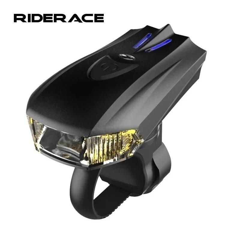 Bike Headlight Aluminum Alloy ABS Waterproof Warning Intelligent Vibration USB Charging Induction Flashlight For MTB Bicycle