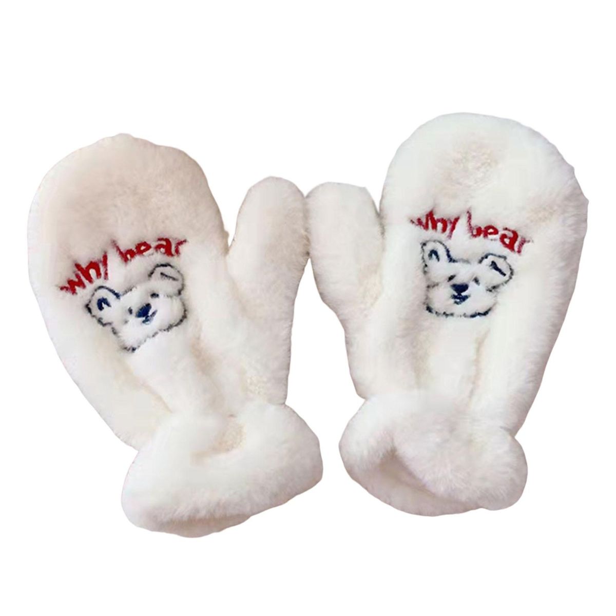 1 Pair Ladies Mittens Cold Winter Ladies White