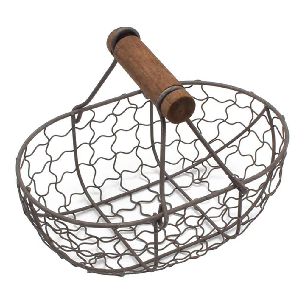 Metal  Storage Organizer Basket Fruit Vegetables Black