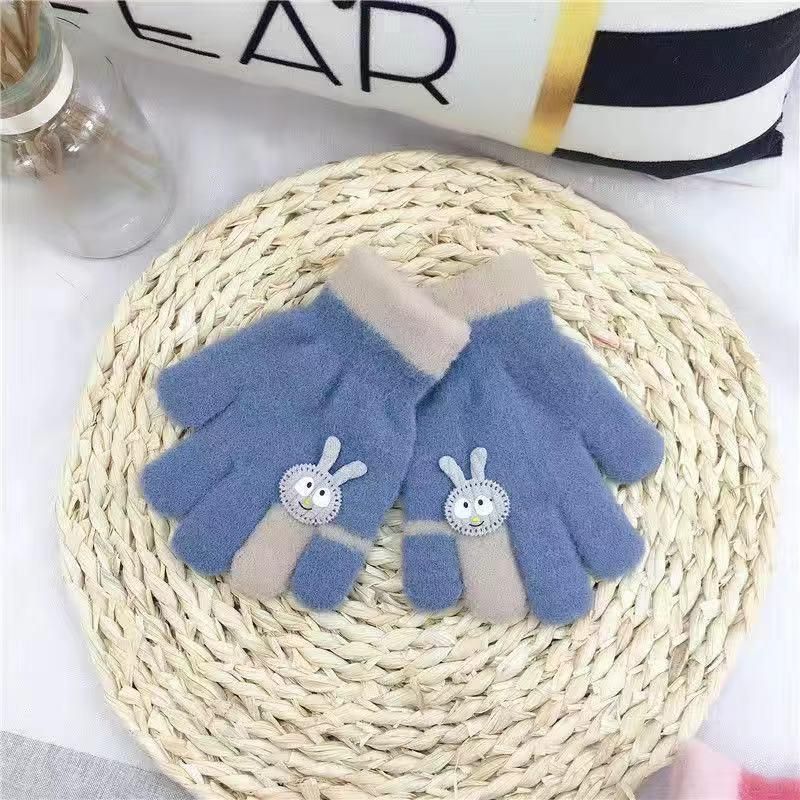 (Style 3)Children 2-10 Years Old Cartoon Gloves: Cute Rabbit Five Finger Plush In Winter To Keep Warm; Girls' Baby Gloves: Cold Proof