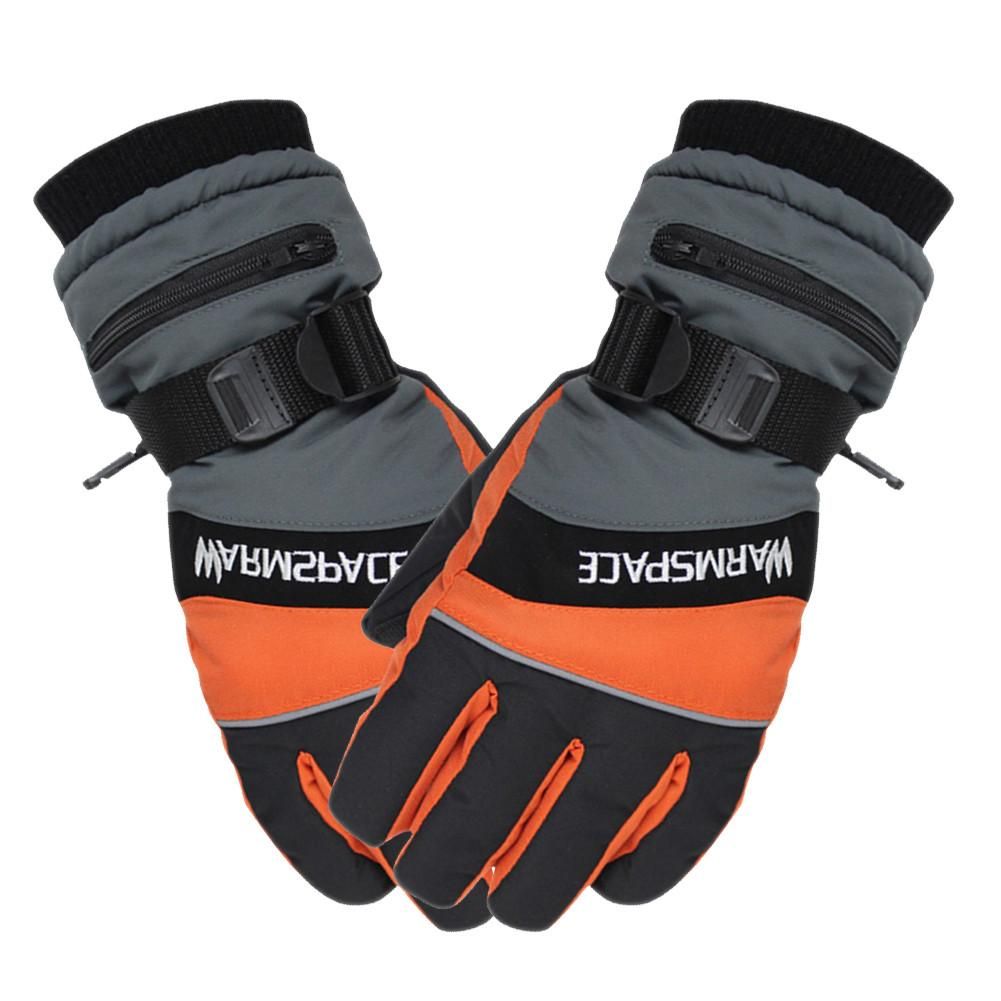 (EU Plug Msize Orange)Winter Heated Gloves USB Hand Warmer