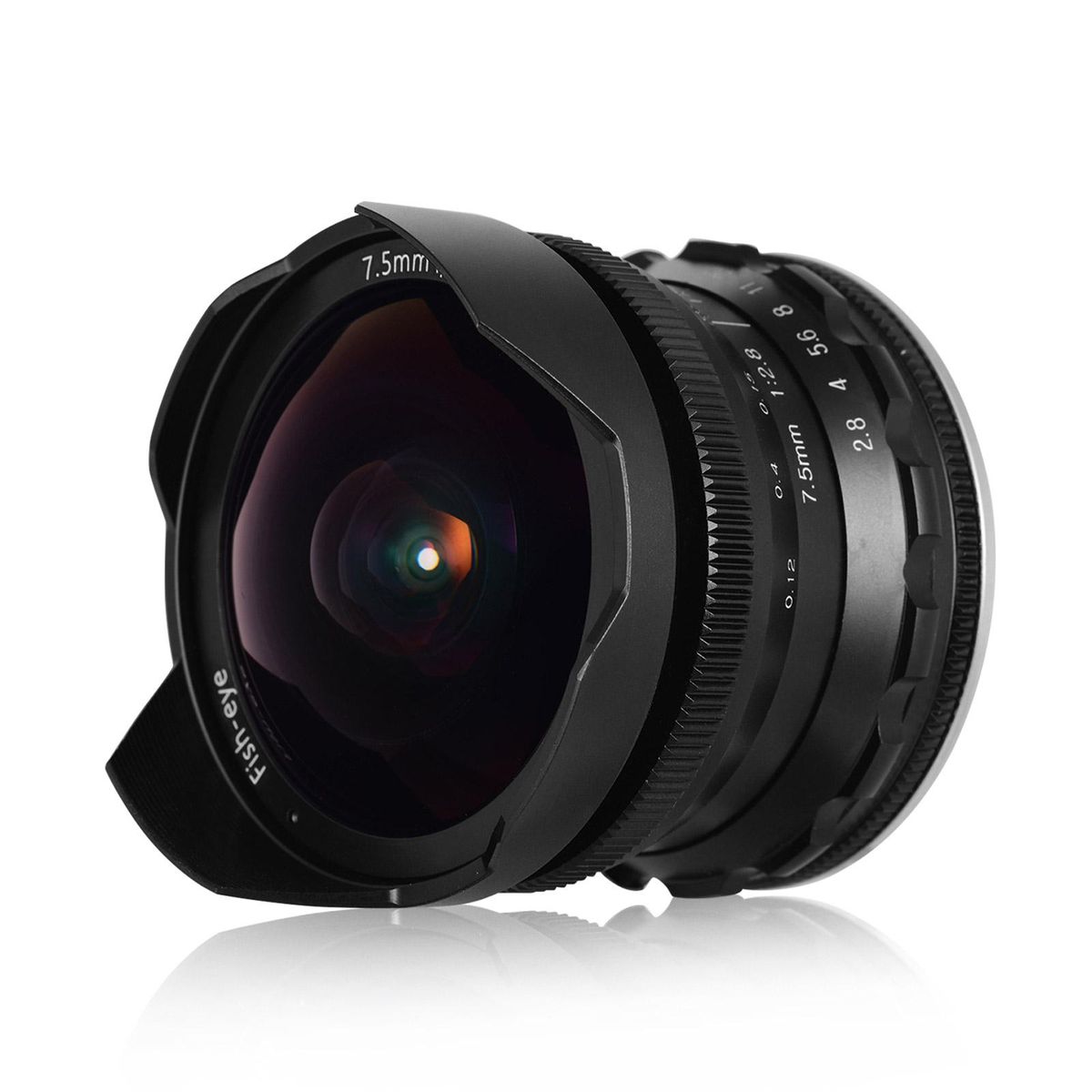 Andoer 7.5mm F2.8 Manual Focus Fisheye Lens 180° Ultra Wide Angle Large Aperture E-Mount Lens Compatible with Sony APS-C Frame ILDC Camera A6600 A6100 A6400 A6500 A6300 A6000 5100 A77II