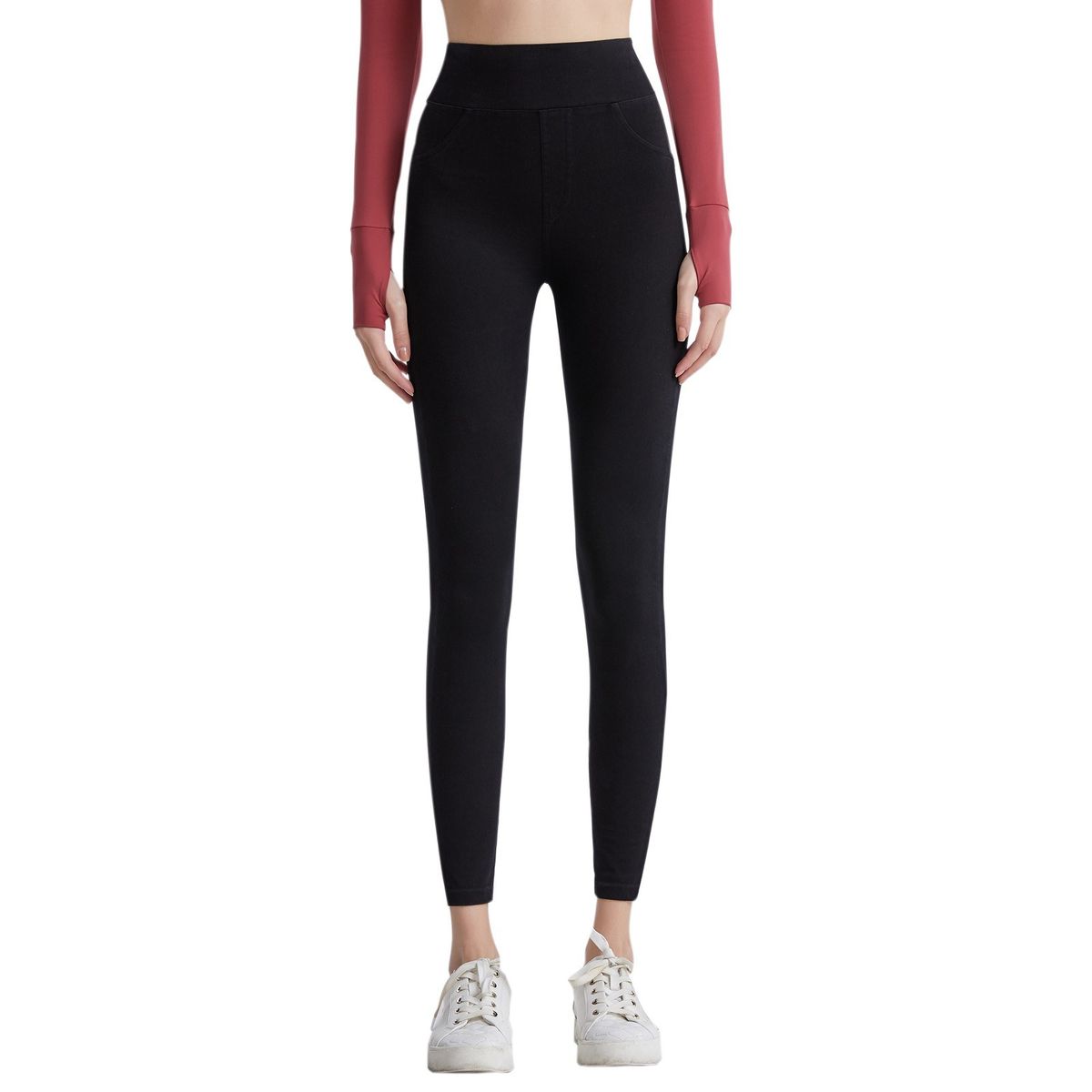 Women Stretch Legging With Pockets Slim Fit High Waisted