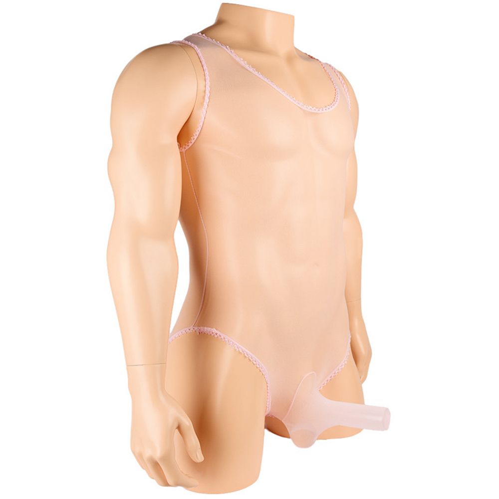 Men Y Stocking Bodysuit Sheer  Sissy Leotard Penis  Cover Bodystocking  Toys
