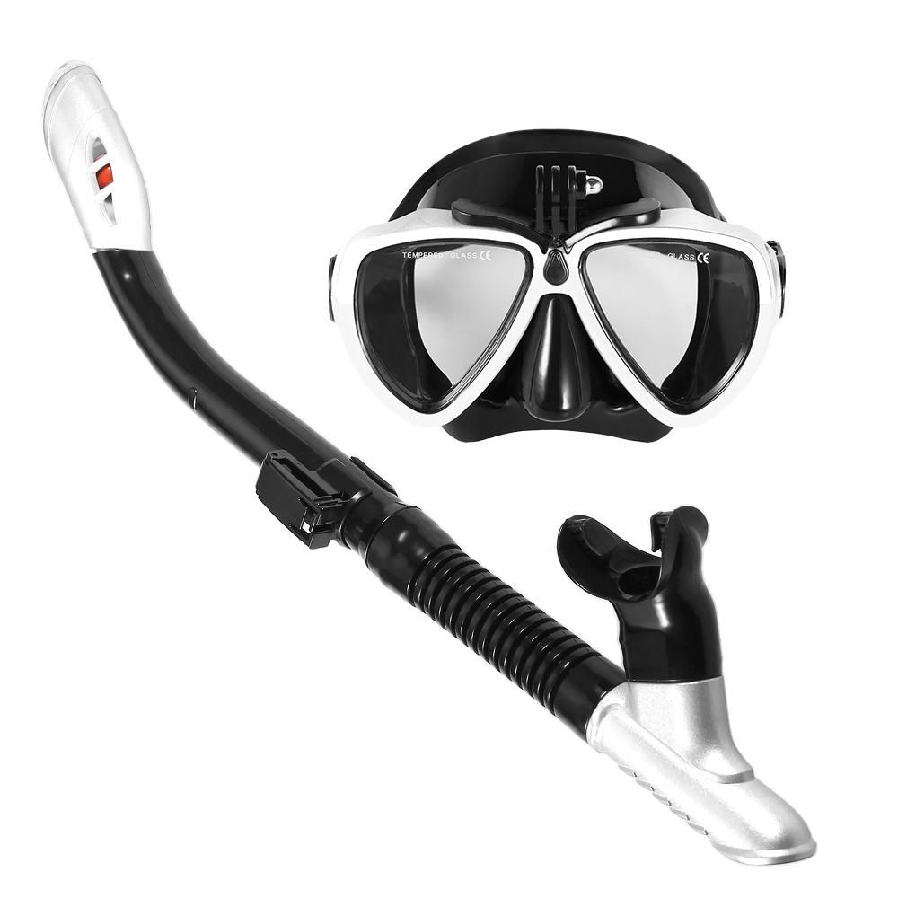 Snorkeling Mask Snorkel Set Anti-fog Swimming Diving Goggles with Dry Snorkel Tube