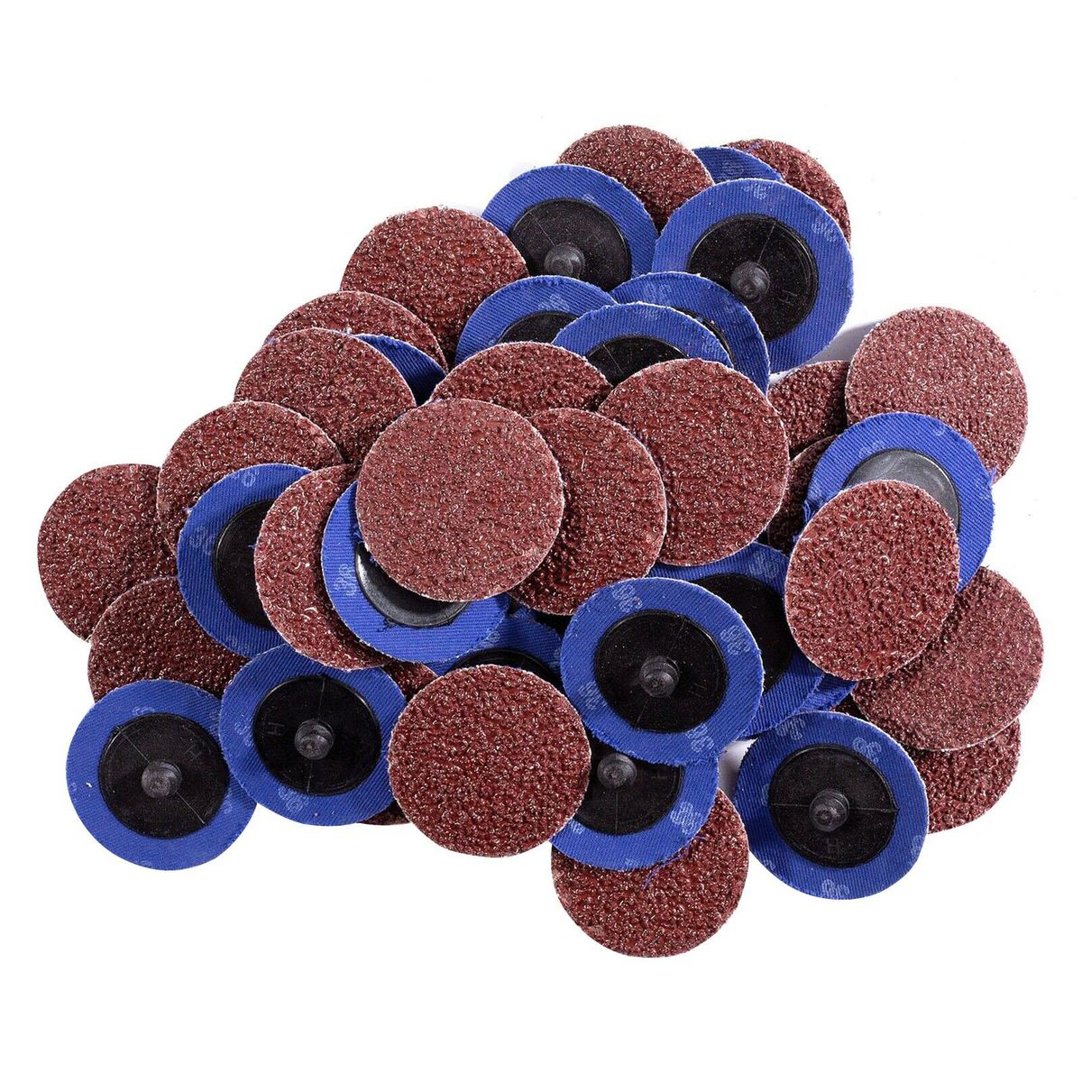 50Pcs 2in Sanding Grinding Discs 36 Grit Aluminum Oxide Die Grinder Roll Lock Disc Rust Paint Removal Grinder Accessories