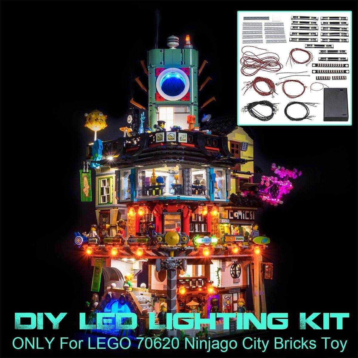 DIY LED Light Lighting Kit For LE GO 70620 Ninjago City Buildings Bricks Toy