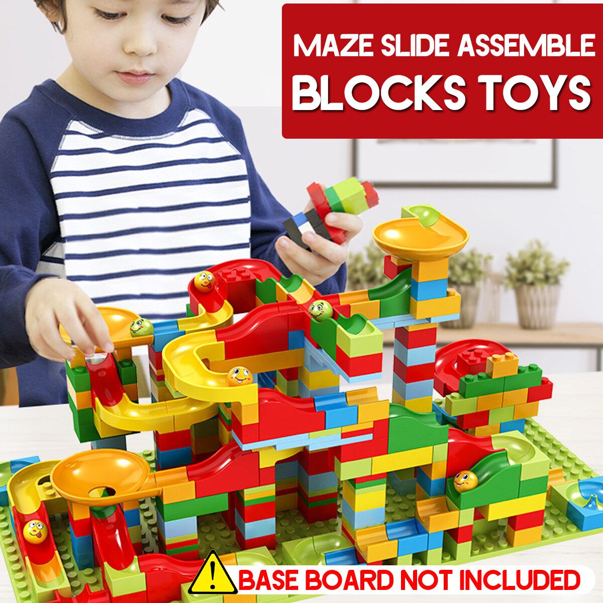 165/200 PCS Building Blocks Set Or Marble Race Run Slide Brick Maze Ball Track Building Block Plastic ABS Compatible Legoed Duplo Slide Building Block Toy Gift