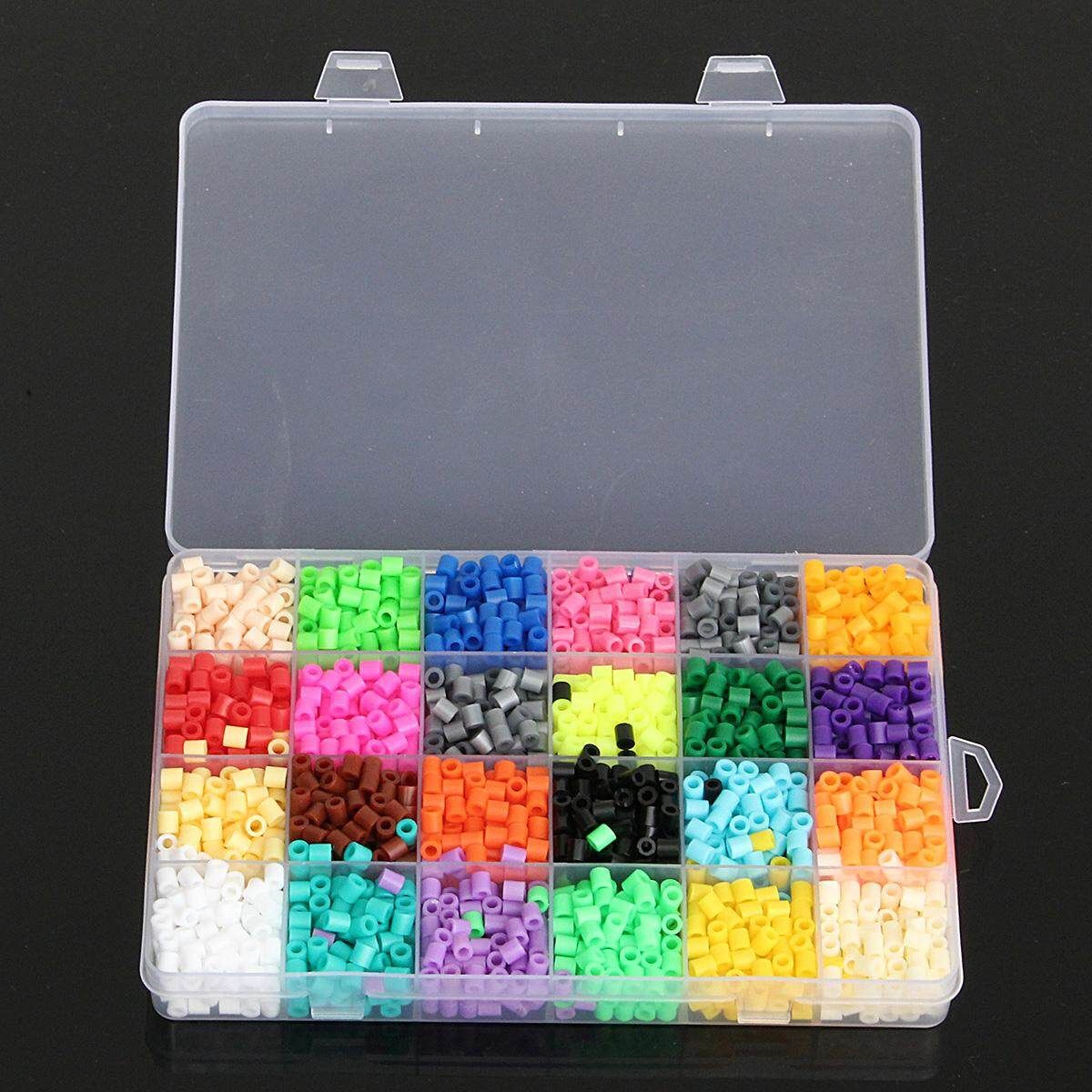 2400pcs Hama Perler Beads 5mm 24 Colors Kids Children DIY Craft Educational Gift