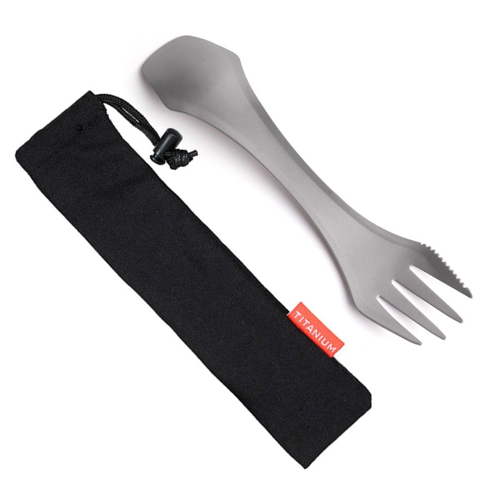 2-IN-1 Titanium Spoon Fork Picnic Traveling Camping