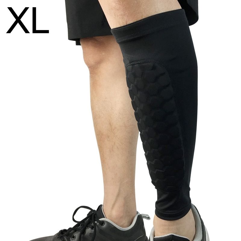 Football Anti-collision Leggings Outdoor Basketball Riding Mountaineering Ankle Protect Calf Socks Gear Protecter(Black Size: XL)