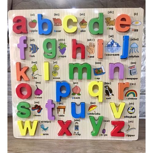 Wooden Montessori Small Alphabets Letters Cognitive Board