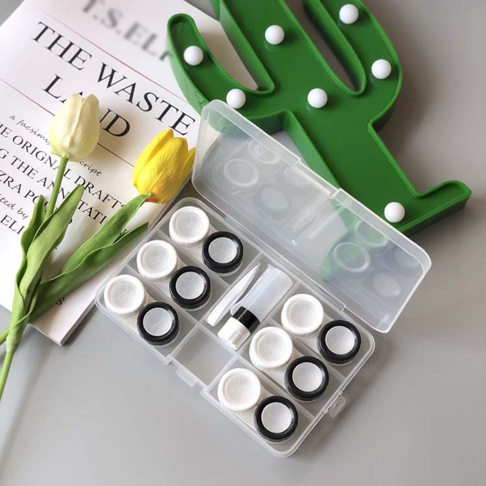 Six Pairs Contact Lens Case Transparent Contact Lenses