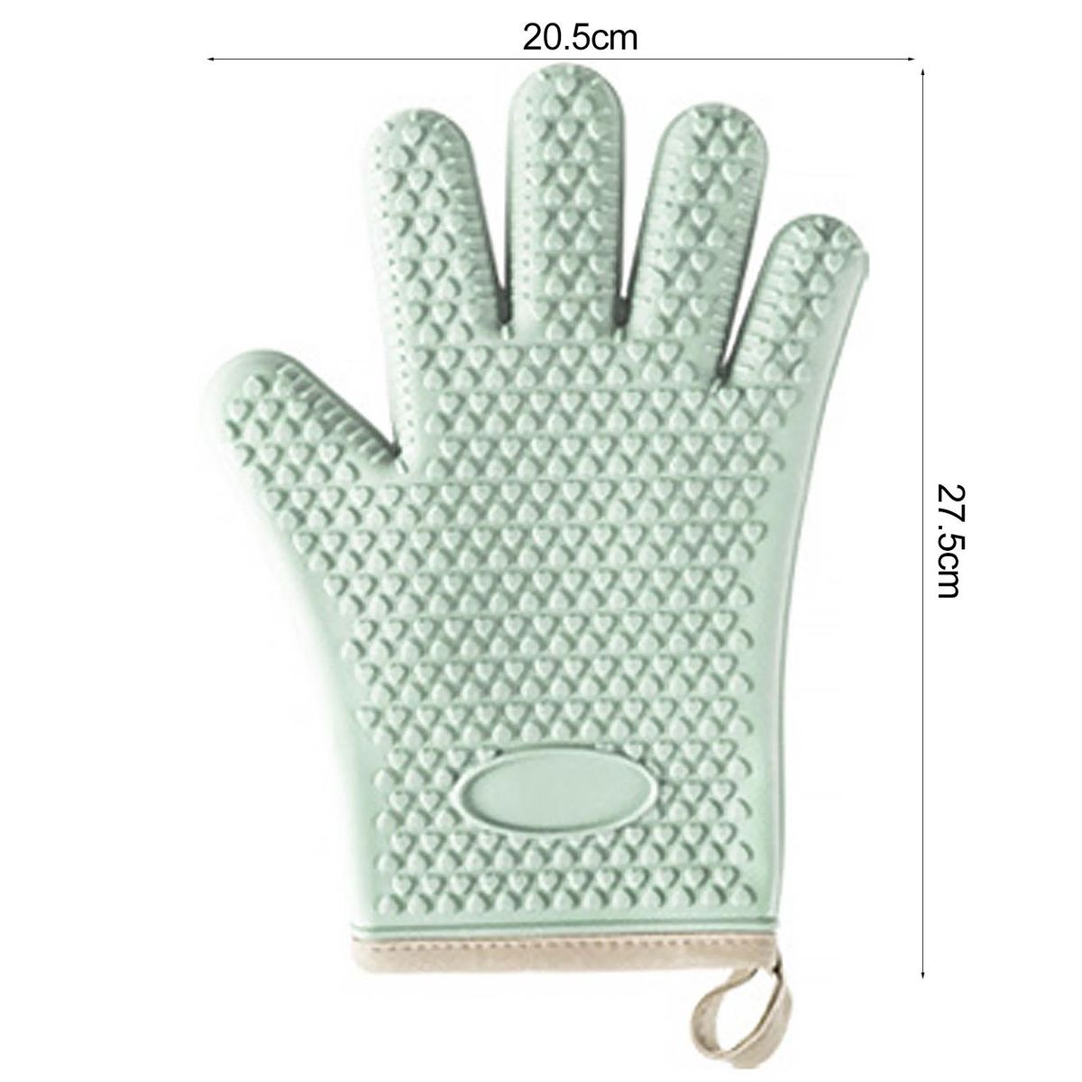 1Pc Oven Mitt Wear Resistant Comfortable Oven Grill Glove Mint Green