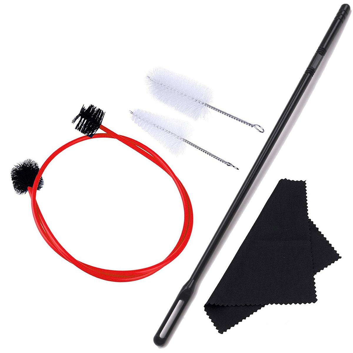 Woodwind Instruments Accessory Cleaning-Sticks for Flute Trumpet Cleaning Rod with Cloth for Flute and Trumpet