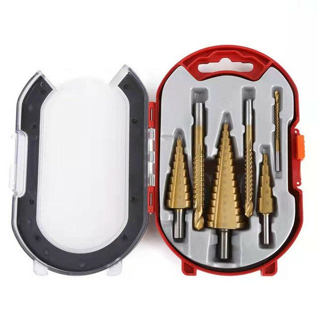 6Pcs Step Drill Bit Saw Drill Bit Set Titanium Milling