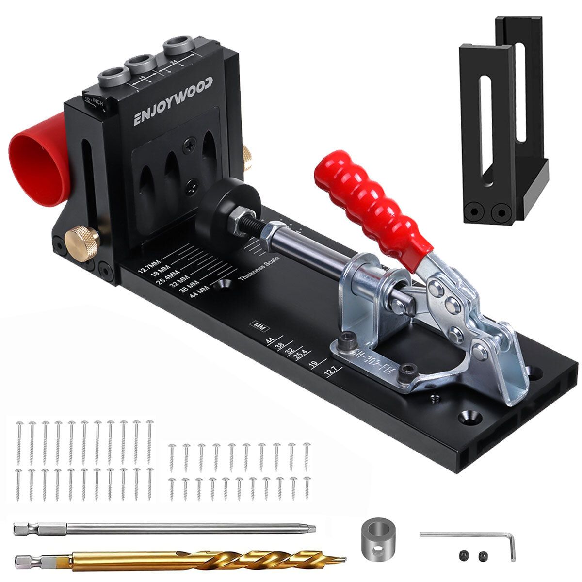 ENJOYWOOD XK4 Pocket Hole Jig Kit Aluminum Alloy Adjustable