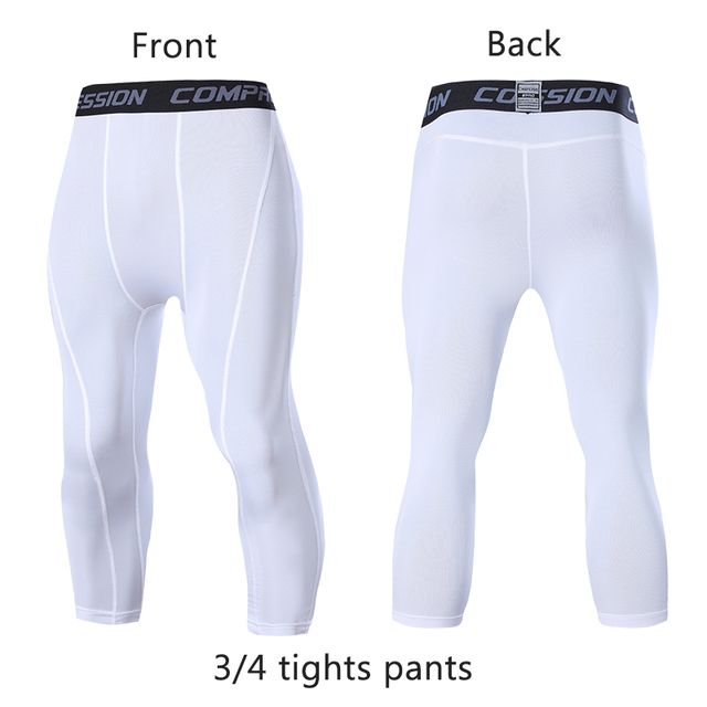 -Men's -Running -Sport -Tights -Pants -Basketball White 1_M