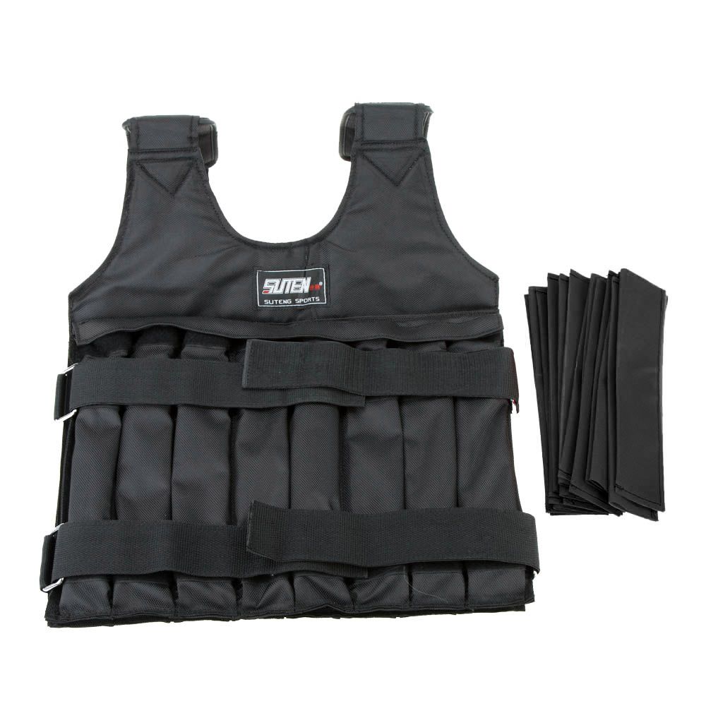 20kg 50kg Loading Weighted Vest Adjustable Exercise Training Fitness Jacket Gym Workout Boxing Vest Fitness Waistcoat-20KG Weight Vest