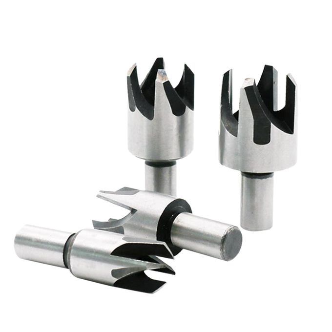 4x Round Shank Drill Bit Set Plug Wood  Tools For Bench Drill