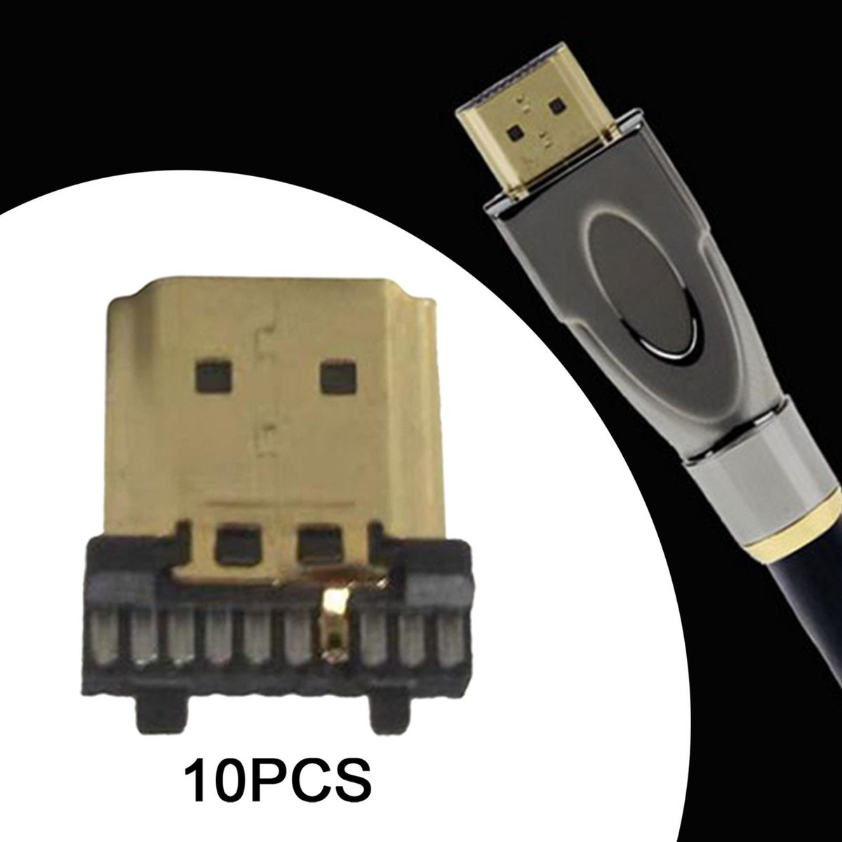 10pcs Gold Plating HDMI Male 19-Pin A Type Replacement Plug Connectors